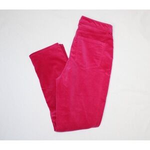 TALBOTS High-Rise Straight-Leg Velveteen Curvy Barbiecore Magenta Pink Pant - 8